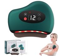 Thermaedge Foot Scraper, Thermaedge Red Light Heated Muscle Scraper, 3 in 1 Electric Gua Sha Device with 12 Levels Vibration, Upgraded Facial & Body Massager for Arms, Neck, and Back (Green)