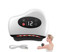 Thermaedge Foot Scraper, Thermaedge Red Light Heated Muscle Scraper, 3-in-1Gua Sha Device, Fascia Massage Tools, Cordless & Effortlessly Portable for Feet Calves Neck, Shoulders & Back (White)