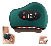 ThermaEdge Heated Foot Scraper, 4-in-1 Mini Electric Gua Sha, Muscle Scraper Tool, Plantar Fasciitis and Deep Tissue Massage, 12 Levels Vibration, for Foot & Body Relief (Green)