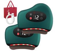 Thermaedge Plantar Fasciitis, Thermaedge Foot Scraper - Heated Gua Sha with Red Light & Vibration, Deep Tissue Massage, 12-Level Heat Control, Cordless for Foot, Calf & Back (Green*2)