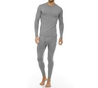 Thermajohn Men's Ultra Soft Thermal Underwear Long Johns Set with Fleece Lined (Large, Grey)