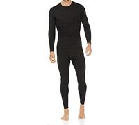 Thermajohn Men's Ultra Soft Thermal Underwear Long Johns Set with Fleece Lined (Medium, Black)