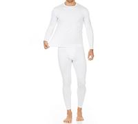Thermajohn Men's Ultra Soft Thermal Underwear Long Johns Set with Fleece Lined (Medium, White)