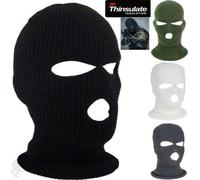 THERMAL BALACLAVA FOR MEN & WOMEN THINSULATE WINTER SAS STYLE ARMY SKI SKIING SKATE SKATING CYCLING KNITTED FACE MASK NECK WARMER SNOOD UNISEX THREE HOLE TWIN EYES (Grey)