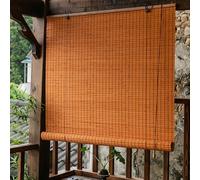 Thermal Blackout Bamboo Blinds,Retro Bamboo Roller Blind,Bamboo Curtains Roman Roller Shades Filter Light Windows Roll Up Blinds Indoor Outdoor Patio,Custom,Width x Height (95cm x 180cm,Yellow)