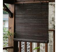 Thermal Blackout Bamboo Blinds,Retro Bamboo Roller Blind,Bamboo Curtains Roman Roller Shades Filter Light Windows Roll Up Blinds Indoor Outdoor Patio,Custom,Width x Height (105cm x 180cm,Brown)