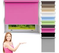 Thermal Blackout Blinds 110 x 110 cm Blackout Waterproof Day and Night Blackout Vision Curtains for Bedroom, Nursery, Loft, Travel Rv Car, Pink