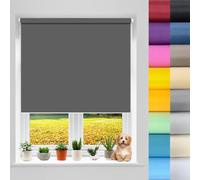 Thermal Blackout Blinds 120 x 50 cm Blinds Curtains, Home Office Window Blinds Multiple Colours and Sizes, No Drill for Indoor/outdoor/garden, Dark Grey
