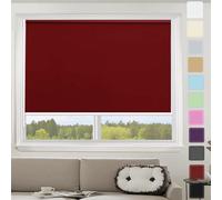 Thermal Blackout Blinds 120x70cm UV Protection & Energy Saving No Drill Installation Perfect for Balcony Windows Inside & Outside Recess Fitting Stylish Red Color