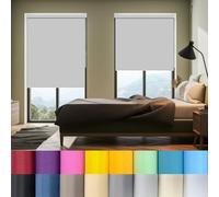 Thermal Blackout Blinds 90 x 70 cm Skylight Blind, New Edge Blinds, Zebra Roller Blind Thermal Insulated,UV Protec, Made to Measure for Indoor/outdoor/garden, Light Grey