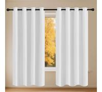 Thermal Blackout Curtains 175 x 230 cm Thermal Insulated Material Window Curtains, Eyelet for Classical Bedroom, White