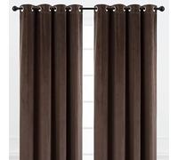 Thermal Blackout Curtains - Energy Efficient, Light Blocking, Insulated Window Drapes - (167cm x 137cm) - (BROWN, W 66" x L 54")