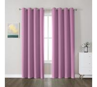 Thermal Blackout Curtains - Energy Efficient, Light Blocking, Insulated Window Drapes - (167cm x 160cm) - (PINK, W 66" x L 63")