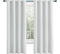 Thermal Blackout Curtains Eyelet 200 x 70 cm Energy Saving Thermal Insulated Full Blackout Curtains Bedroom Thermal Curtains 2 Panels for Living Room, White