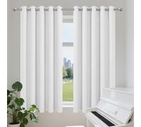 Thermal Blackout Curtains Eyelet Design for Kitchen Bedroom Living Room Energy Efficient Dark Green Drapes for Light Blocking & Insulation - 220x233 cm