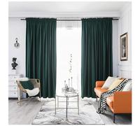 Thermal Blackout CurtainsDouble Pleated Insulated Curtains for Kids & Adults Heat/Cool Resistant Green 150x180cmPerfect for Bedrooms & Living Rooms