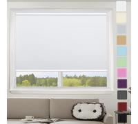 Thermal Blackout Roller Blind 120x240 cm 100% Light Blocking Waterproof Fabric Window Curtain with Installation Kit for Windows & Doors Stylish White Design