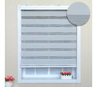 Thermal Blackout Roller Blinds - Double Roller Blinds - Day and Night Zebra Roller Shades - Translucent or Blackout Vision Curtains for Office, Living Room, Bathroom