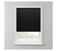 Thermal Blackout Roller Blinds for Window UV Protection Easy Fit Home Office Black out Blind for Bedroom, Trimmable Child Safe Black, 180cm Width x 210cm Drop