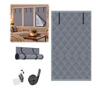 Thermal Blackout Window Cover, Insulated Quilted Curtain for Cold Weather, Hook and Loop Removable Draught Blocker, Roll Up Panel for Bedroom Motorhome Home(Gray,75x90cm)