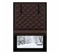 Thermal Blackout Window Cover, Window Insulation for Winter Home & RV | Wide20-79in Thick Window Winter Insulation, Easy Roll Up Window Heat Blocker, Hook Loop Install(Brown,130Wx290H cm)