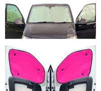 Thermal Blinds Compatible With Peugeot Partner (Third Generation) (Years 2018-Date) (Full Set XLWB With Non-Opening Tailgate Window) With Backing Colour in Pink, Reversible