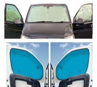Thermal Blinds Compatible With Toyota HiAce (Fourth Generation) (Years 1990-2006) (Full Set LWB With Tailgate) With Backing Colour in Aqua, Reversible