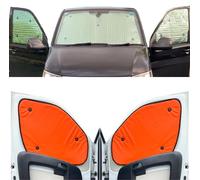 Thermal Blinds Compatible With Toyota HiAce (Fourth Generation) (Years 1990-2006) (Full Set SWB With Tailgate) With Backing Colour in Tango Orange, Reversible