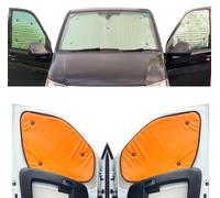 Thermal Blinds Compatible With VW Caddy (Third Generation) (Years 2004-2020) (Full Set With Barn Doors) With Backing Colour in Flourescent Orange, Reversible