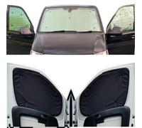 Thermal Blinds Compatible With VW Transporter T6 (Years 2016-2020) (Full Set LWB With Tailgate & Factory Fitted Rain Sensor) With Backing Colour in Black, Reversible