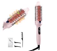 Thermal Brush, 38mm Barrel Volumizing Hot Hair Brush Ceramic Curling Iron, Ionic Smooth Shine Round Heated Hot Brush Create Root Volume & Loose Curls, 6 Temperature Settings, Dual Voltage