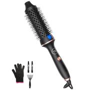 Thermal Brush for Blowout Look, 1.5 Inch Heated Round Brush for Loose Curl,Volumizing Ionic Curling Iron Wand, Hot Round Iron, Dark Grey