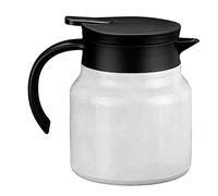 Thermal Coffee Carafe, 1000ml Stainless Steel Teapot with Removable Infuser and Strainer (White)