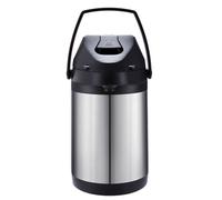 Thermal Coffee Carafe - 5L Stainless Steel Hot Water Flask Airpot Pump Action Double-Walled Insulation Leak Proof Coffee & Tea Carafe with 360° Rotating Base, Carry Handle, Safety Lock, Removable Lid