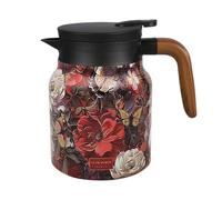 Thermal Coffee Carafe Jug, 800ml 316 Stainless Steel Tea Pot with Infuser Vintage Floral Pattern Tea Jugs for Hot Water Coffee Tea Drink
