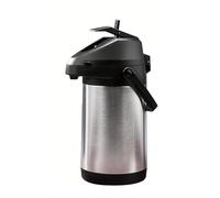 Thermal Coffee Carafe Jugs, 3L Lever-Action Airpot Coffee Carafe Thermal Carafe Insulated Beverage Dispenser for Hot Cocoa for Parties, Black + Silver