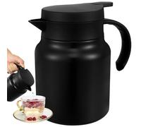 Thermal Coffee Carafe Pot 1 Litre Stainless Steel Insulated Vacuum Jug with Detachable Tea Strainer Leak-Proof Water Pitcher Thermal Jug Flask for Coffee Tea Hot or Cold Drinks (Black)
