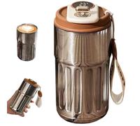 Thermal Cups for Hot and Cold Drinks Thermos Cup Coffee Flask Thermos 410ml Smart Coffee Mug Stainless Steel Smart Coffee Cup with Temp Display Portable Travel Cup with Leak-Proof Lid Coffee Color