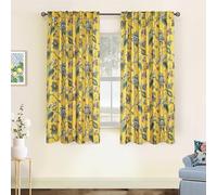 Thermal Curtains 63 Inch Length for Summer Heat,Light Heat Blocking 50% Black Out Nature Tree MCM Tropical Curtains for Living Room Bedroom 2 Panels Set,Yellow