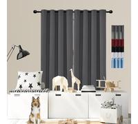Thermal Curtains Eyelet 105 x 200 cm Home Decorative Door Curtain Soundproof Curtainsfor Bedroom Soft Thermal Insulated for Bedroom,1 Panels, Dark Grey