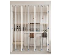 Thermal Curtains for Summer Heat, Insulated Curtains for Door, Transparent Plastic Curtain for Doorway, Magnetic Door Curtain with Self-Adhesive Rails, Heat Blocking Thermal Curtains