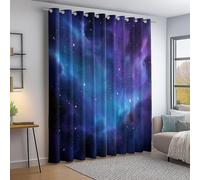 Thermal Curtains with Eyelet for Kids - Dreamy Nebula Stars Printed Blackout Curtains for Living Room and Bedroom, Privacy Protection Window Drapes,Colorful, 46 × 90 Inch, 2 Panels