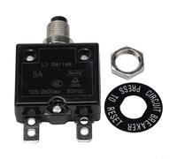 Thermal Cutout Circuit Breaker 20A 50V DC 250V AC Push Button Reset with Delay Overload Trip for Use in Vending Machines, Coffee Makers, Dehumidifiers, and Household Devices (5A)
