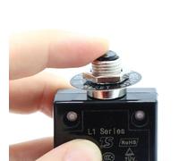 Thermal Cutout Push Button Circuit Breaker 20A 50V DC 250V AC with Delay Trip for Overload Protection in Welding, Coffee Machines, Vending Machines, and Security Systems (30A)