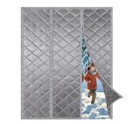 Thermal Door Curtain 220x220cm, Thermal Door Curtain for Winter, Magnetic Insulated Door Covers to Keep Warm, Thickened Windproof Waterproof Door Covers for Front Door, Bedroom, Kitchen (Grey)