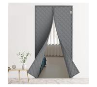 Thermal Door Curtain for Winter 90 X 200cm 90 X 210cm 90 X 220cm, Magnetic Thermal Insulated Door Cover to Keep Warm, Windproof Soundproofing Front Door Curtains(Grey,210x200cm)