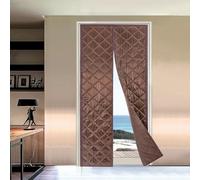 Thermal Door Curtain Magnetic 95x210cm, Door Curtain Thermal with Powerful Magnets & Magic Tape, Warm Draught Excluder Soundproofing, Door Covers for Interior Doors, Home, Office and Store (Coffee)