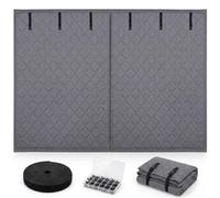 Thermal Door Curtain Magnetic Insulated Garage Door Cover Heavy Duty Screen | Garage Door Insulation Kit Windproof Soundproof Winter Blankets for Cold(Gray,366x214cm)