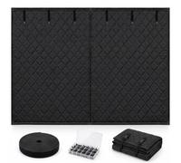 Thermal Door Curtain Magnetic Insulated Garage Door Cover Heavy Duty Screen | Garage Door Insulation Kit Windproof Soundproof Winter Blankets for Cold(Black,244x305cm)