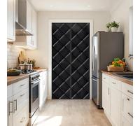Thermal Door Curtain with Clear Window | Magnetic Auto-Closing Draft Stopper for Temporary Doors |70-260cm| Cotton Insulated Interior Exterior Storm Door Cover for Wintern(Blacks,210x200cm)